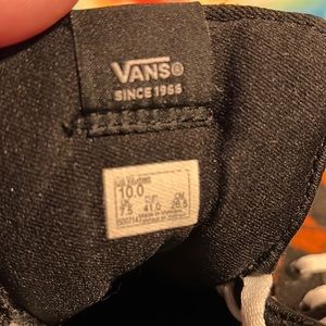 Size 10 women’s Black high top vans bleached